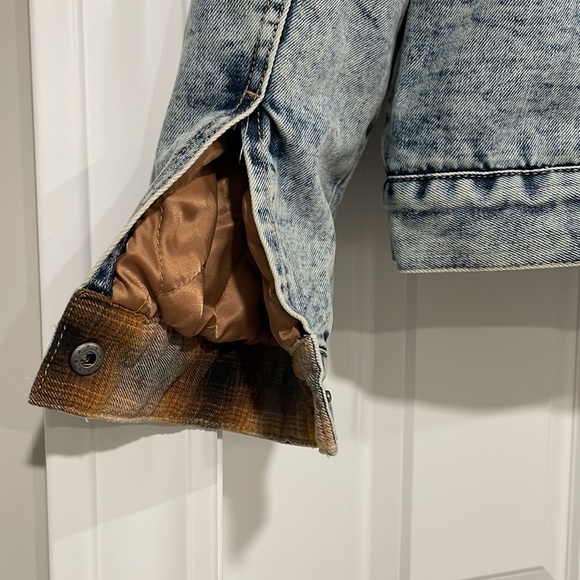 NEW Buffalo David Bitton Blue Mens Acid Wash Sherpa Denim Jacket - Large - Picture 8 of 13